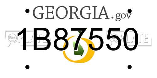 1B87550 Georgia License Plate