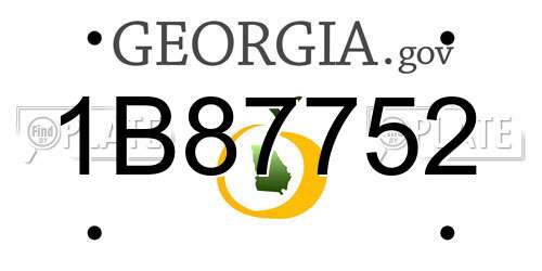 1B87752 Georgia License Plate