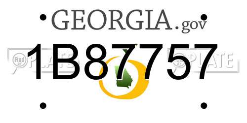 1B87757 Georgia License Plate