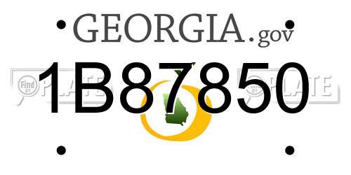 1B87850 Georgia License Plate