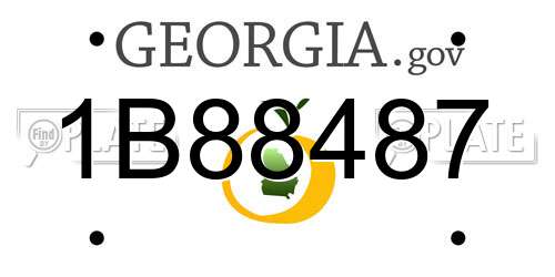 1B88487 Georgia License Plate
