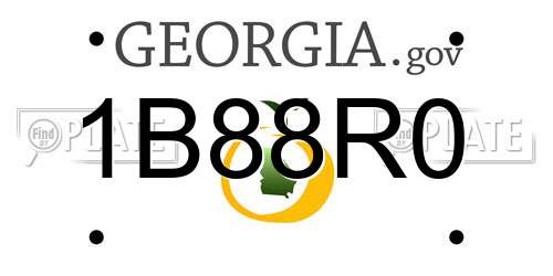 1B88R0 Georgia License Plate