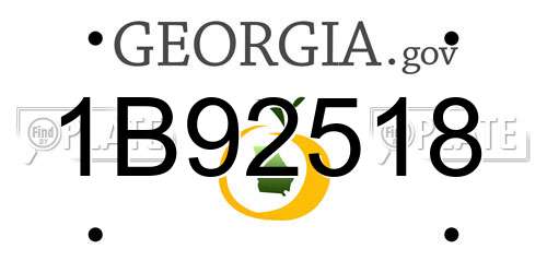 1B92518 Georgia License Plate