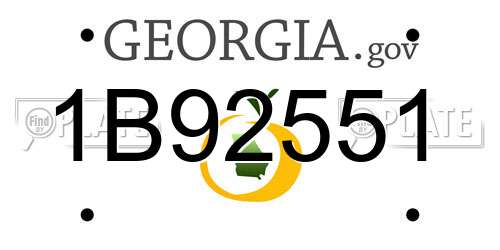 1B92551 Georgia License Plate