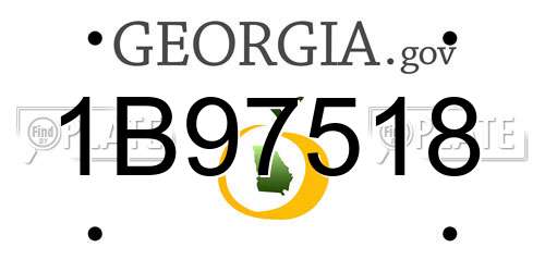 1B97518 Georgia License Plate