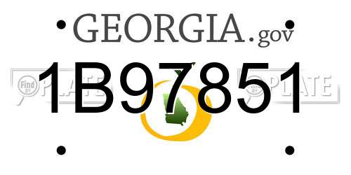 1B97851 Georgia License Plate