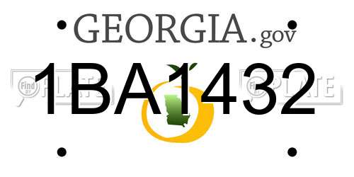 1BA1432 Georgia License Plate
