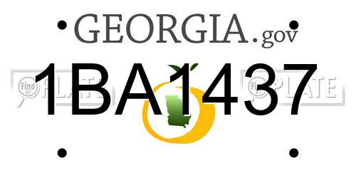 1BA1437 Georgia License Plate