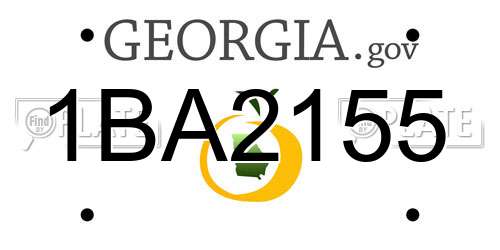 1BA2155 Georgia License Plate