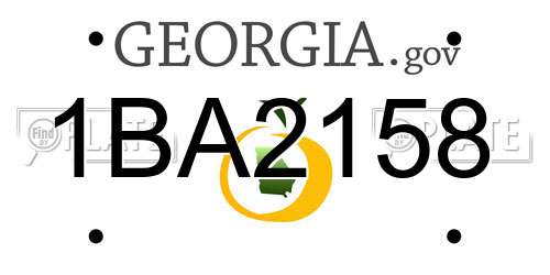 1BA2158 Georgia License Plate