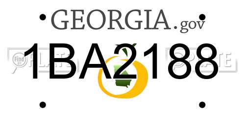 1BA2188 Georgia License Plate