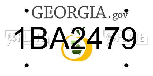 1BA2479 Georgia License Plate