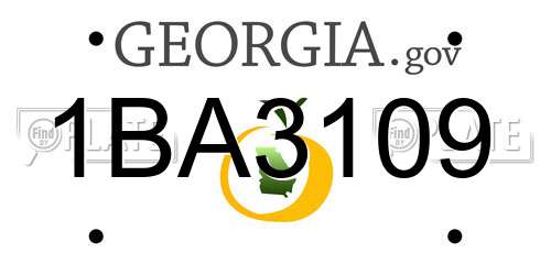1BA3109 Georgia License Plate