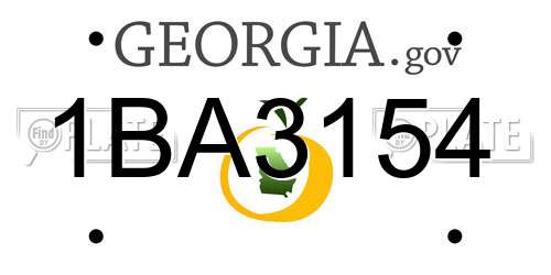 1BA3154 Georgia License Plate