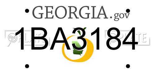 1BA3184 Georgia License Plate