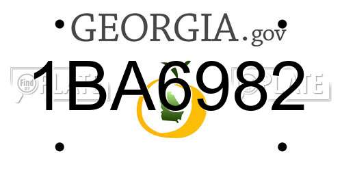 1BA6982 Georgia License Plate