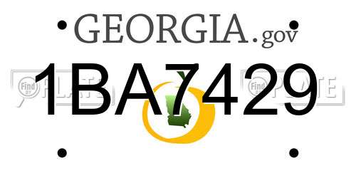 1BA7429 Georgia License Plate