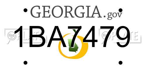 1BA7479 Georgia License Plate