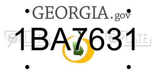 1BA7631 Georgia License Plate