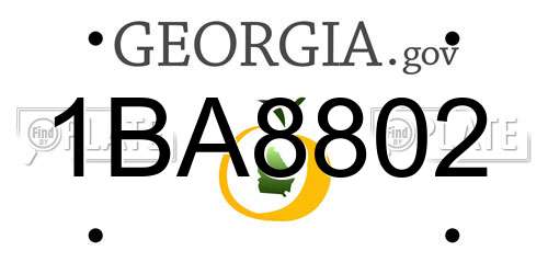 1BA8802 Georgia License Plate