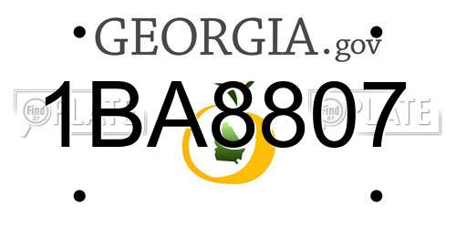 1BA8807 Georgia License Plate