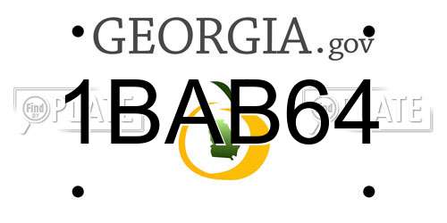 1BAB64 Georgia License Plate