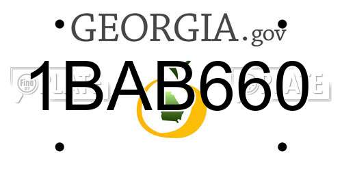1BAB660 Georgia License Plate