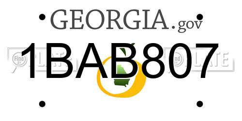 1BAB807 Georgia License Plate
