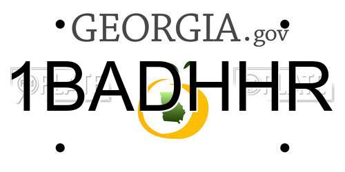 1BADHHR Georgia License Plate