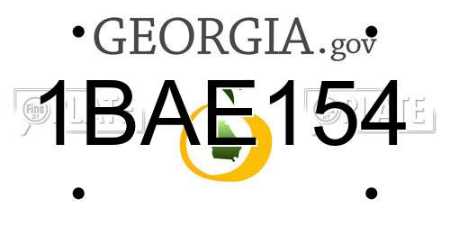 1BAE154 Georgia License Plate