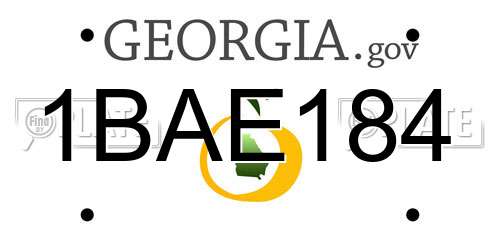 1BAE184 Georgia License Plate