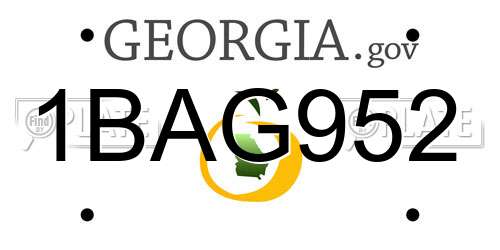 1BAG952 Georgia License Plate