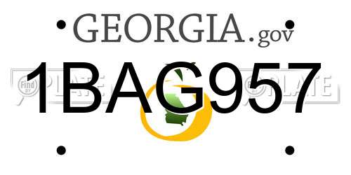 1BAG957 Georgia License Plate