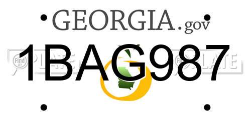 1BAG987 Georgia License Plate