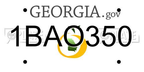 1BAO350 Georgia License Plate