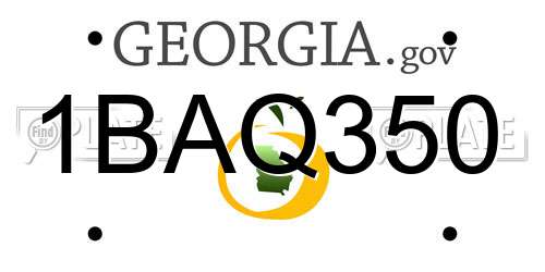 1BAQ350 Georgia License Plate