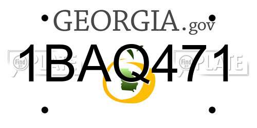 1BAQ471 Georgia License Plate