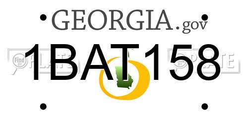 1BAT158 Georgia License Plate