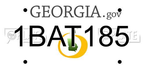 1BAT185 Georgia License Plate