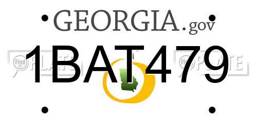 1BAT479 Georgia License Plate