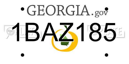 1BAZ185 Georgia License Plate