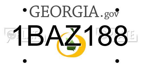 1BAZ188 Georgia License Plate