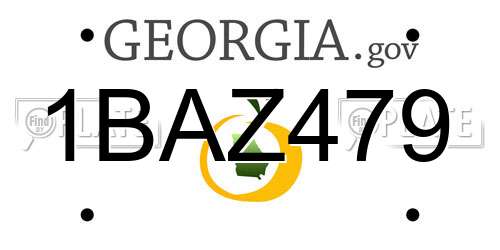 1BAZ479 Georgia License Plate