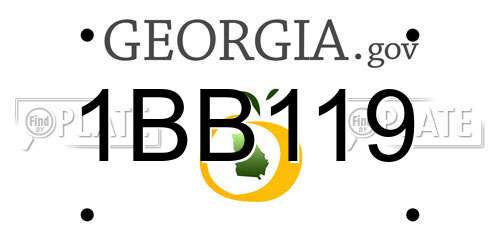 1BB119 Georgia License Plate