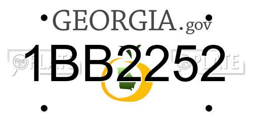 1BB2252 Georgia License Plate