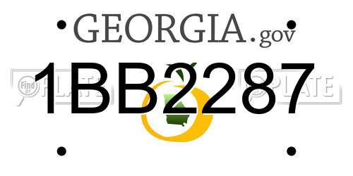 1BB2287 Georgia License Plate