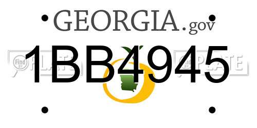 1BB4945 Georgia License Plate