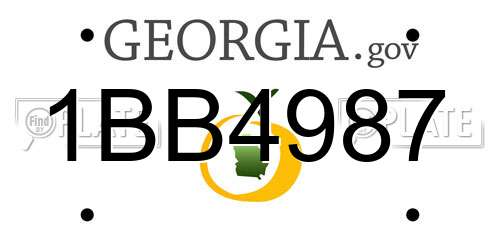 1BB4987 Georgia License Plate