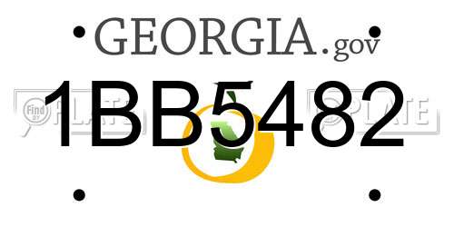 1BB5482 Georgia License Plate