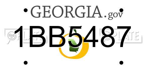 1BB5487 Georgia License Plate